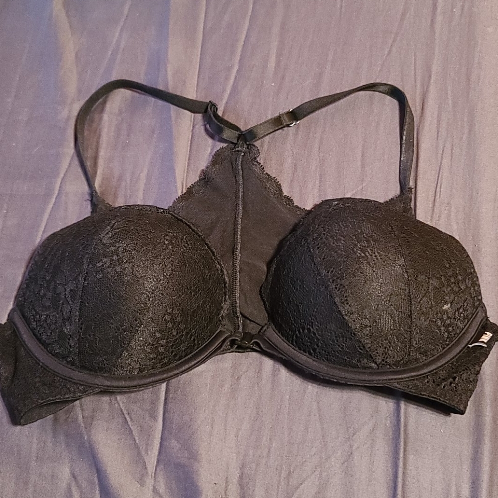 PINK front clasp racerback bra